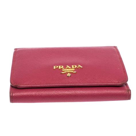 pink prada wallet used|prada billfold wallet.